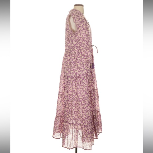 Bohemian purple and cream maxi dress - Picture 3 of 8